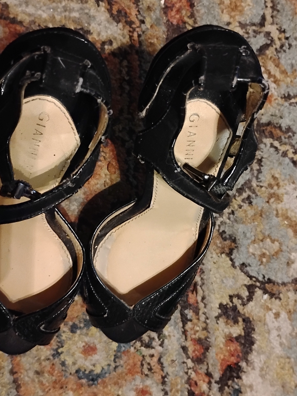 Ganni Black Patent Leather Women's Sandals